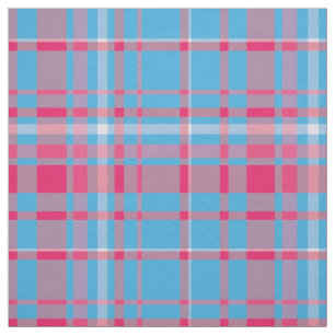 Tartan blue and red fabric