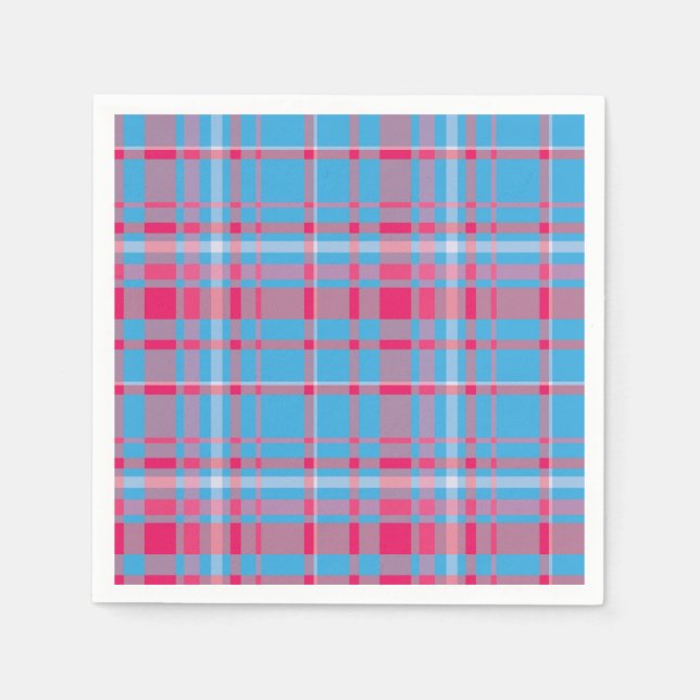 Tartan blue and red napkin (Front)