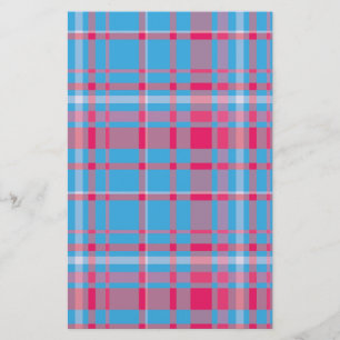 Tartan blue and red stationery