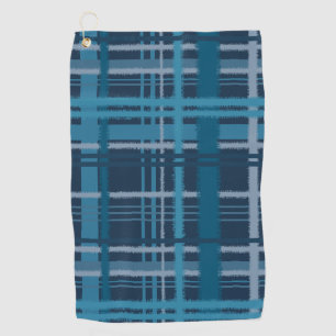 Tartan blue pattern golf towel