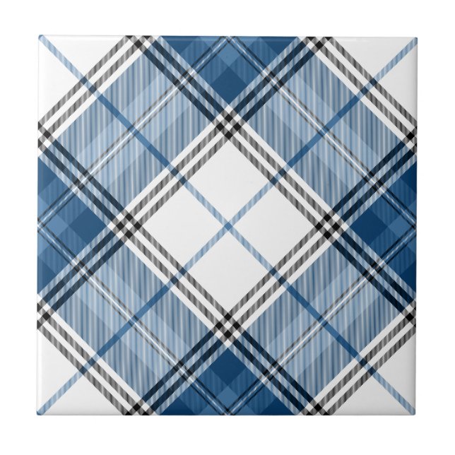Tartan Blue White Tile (Front)