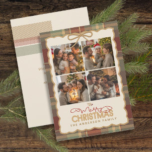 Tartan Border Christmas 4 Photo Template ID1141A