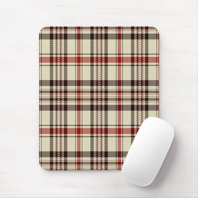 Tartan Brown Mouse Pad (With Mouse)