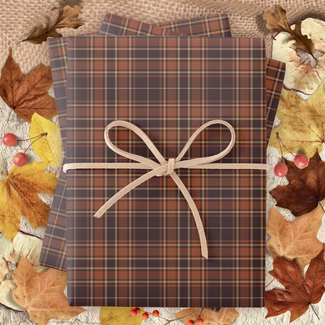 Tartan - Brown - Taupe-Burnt Sienna-Rustic Gold Wrapping Paper Sheet (Tartan - Brown - Taupe-Burnt Sienna-Rustic Gold Wrapping Paper Sheets by Leapfroglisics Shop)
