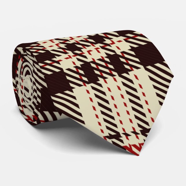 Tartan Brown Tie (Rolled)