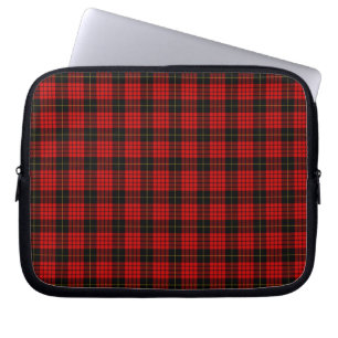 Tartan Buffalo Plaid Red Black Rustic Laptop Sleeve