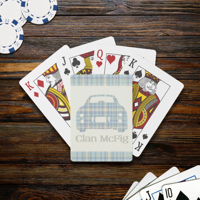 Tartan Car Clan McFig Figarations Playing Cards (Fun pack of playing cards for the scottish figaro owner)