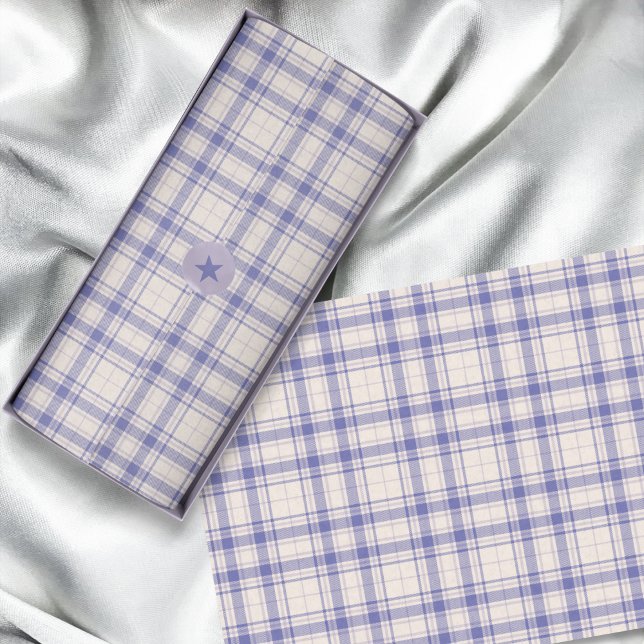 Tartan - Cement White-Dark Purple-Mauve Tissue Paper (Tartan - Cement White-Dark Purple-Mauve Tissue Paper by Leapfroglisics Shop)