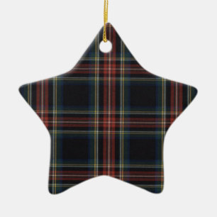 Tartan Ceramic Star Ornament