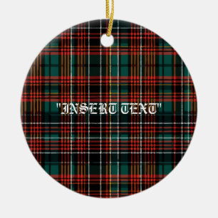 Tartan Ceramic Tree Decoration