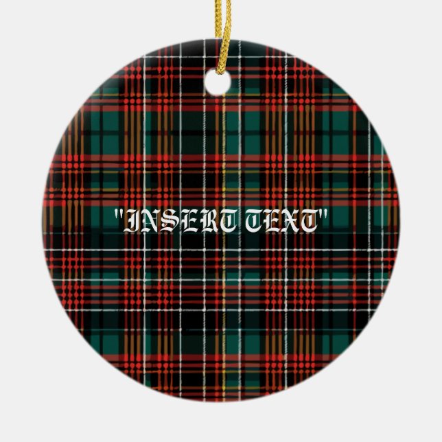 Tartan Ceramic Tree Decoration (Front)