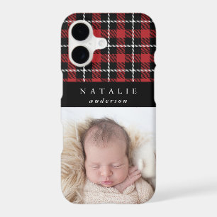Tartan check personalised photo winter