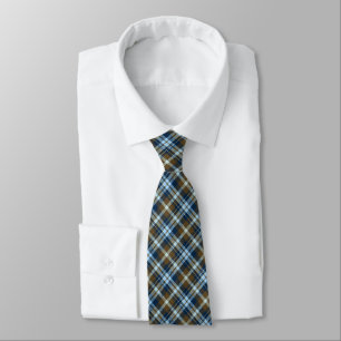 Tartan Check Plaid - Brown and Navy Tie