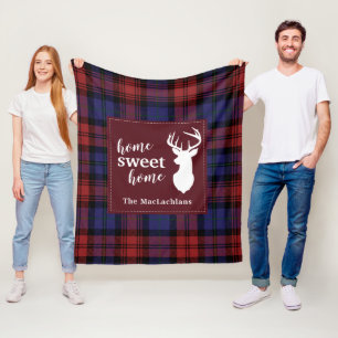 Tartan Christmas Clan MacLachlan Personalise Plaid Fleece Blanket