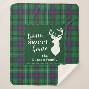 Tartan Christmas Sweet Home Plaid Personalised Sherpa Blanket
