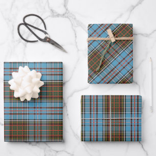 Tartan Clan Anderson Chequered Plaid Pattern Wrapping Paper Sheet