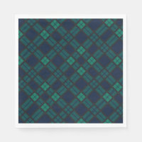 Tartan Clan Black Watch Green Chequered Pattern