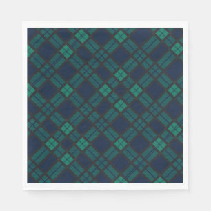 Tartan Clan Black Watch Green Chequered Pattern Napkin