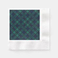 Tartan Clan Black Watch Green Chequered Pattern