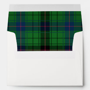 Tartan Clan Davidson Plaid Green Black Blue Envelope