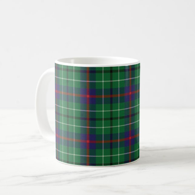 Tartan Clan Duncan Plaid Green Red Blue Check Coffee Mug (Front Left)