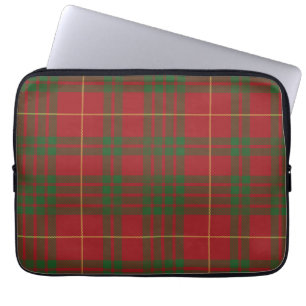 Tartan Clan MacTavish Plaid Red Green Chequered Laptop Sleeve