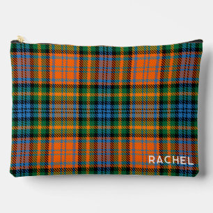 Tartan Clan Murray Plaid Blue Orange Green Custom Accessory Pouch