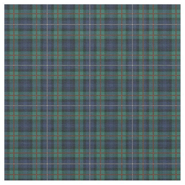 Tartan Clan Robertson Plaid Green Purple Plaid Fabric (Close Up)