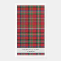Tartan Clan Stewart Plaid Black Red Custom Wedding