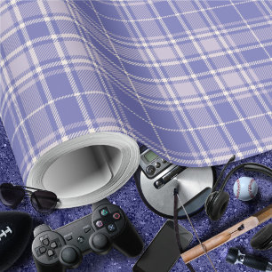 Tartan - Dark Purple-Mauve-Cement White Wrapping Paper