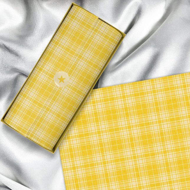 Tartan - Dark Yellow to Pastel Yellow Tissue Paper (Tartan - Dark Yellow to Pastel Yellow Tissue Paper by Leapfroglisics Shop)