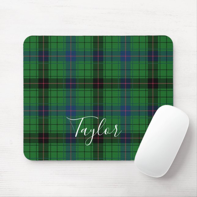 Tartan Davidson Plaid Blue Green Personalized Mouse Pad (With Mouse)