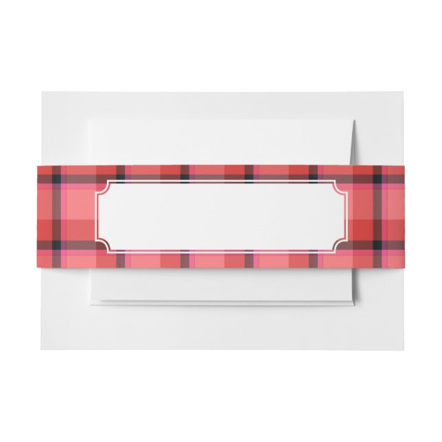 Tartan Design Invitation Belly Band (Front Example)