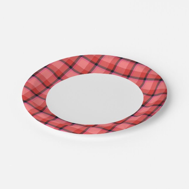 Tartan Design Paper Plate (Angled)