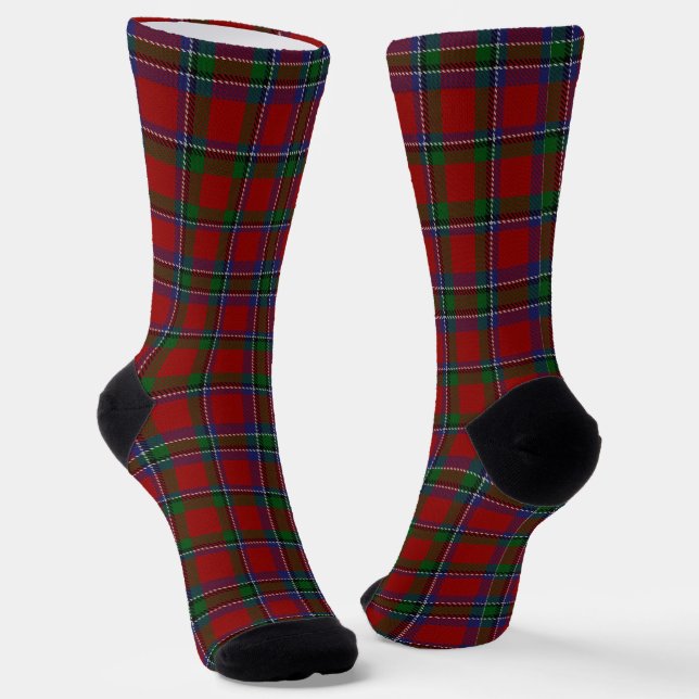 Tartan Design Sustainable Premium Crew Socks (Angled)