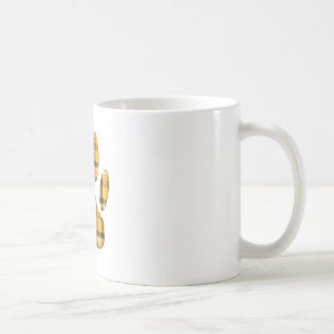 Tartan Dog Paw Print Coffee Mug