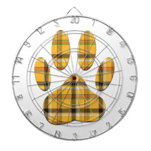 Tartan Dog Paw Print Dartboard