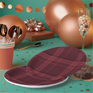 Tartan Fabric 9" Round Paper Plate