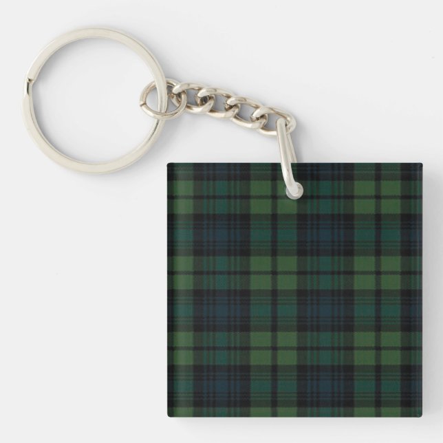 Tartan Fabric Acrylic Keychain (Front)