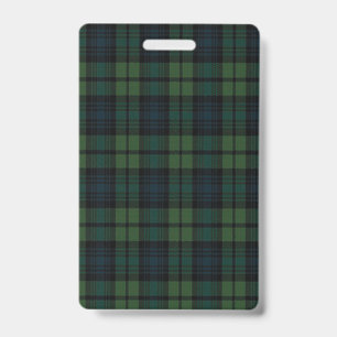 Tartan Fabric Plastic Badge - Vertical ID Badge