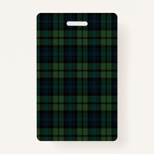Tartan Fabric Plastic Badge - Vertical ID Badge (Front)