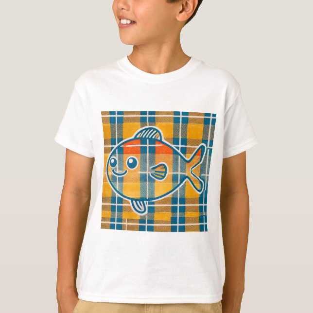 Tartan fish T-shirt (Front)