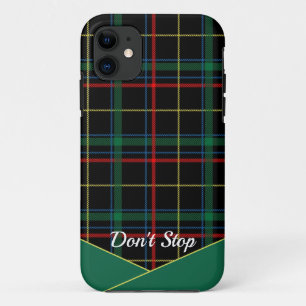 Tartan green-black plaid iPhone Case