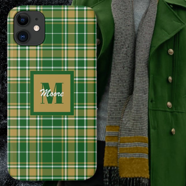 Tartan - Green Gold and Off White Phone Case (Tartan - Green Gold and Off White Phone Case by Leapfroglisics Shop)