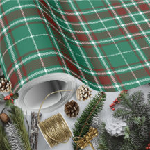 Tartan - Green White and Russet Red