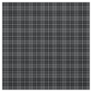 Black Grey Plaid Fabric