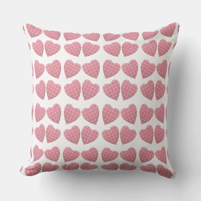 Tartan Hearts Cushion (Front)