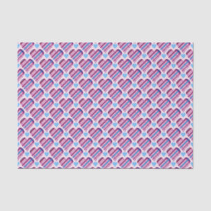 Tartan Hearts Pattern Pink and Blue Valentine Tissue Paper