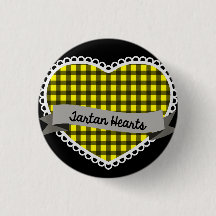Tartan Hearts small button