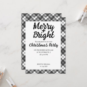 Tartan holidays Christmas Party Merry Bright Invitation